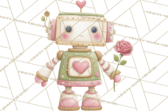 Robot Valentine Clipart PNG Futuristic Couple Mechanic Love Product Image 5