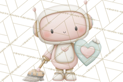Robot Valentine Clipart PNG Futuristic Couple Mechanic Love Product Image 3