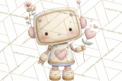 Robot Valentine Clipart PNG Futuristic Couple Mechanic Love Product Image 3