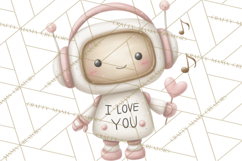 Robot Valentine Clipart PNG Futuristic Couple Mechanic Love Product Image 5