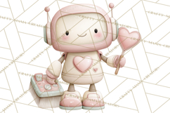 Robot Valentine Clipart PNG Futuristic Couple Mechanic Love Product Image 5