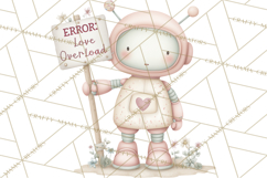 Robot Valentine Clipart PNG Futuristic Couple Mechanic Love Product Image 4