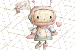 Robot Valentine Clipart PNG Futuristic Couple Mechanic Love Product Image 5
