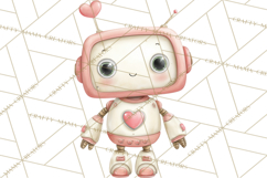 Robot Valentine Clipart PNG Futuristic Couple Mechanic Love Product Image 5