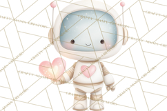 Robot Valentine Clipart PNG Futuristic Couple Mechanic Love Product Image 4