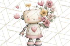 Robot Valentine Clipart PNG Futuristic Couple Mechanic Love Product Image 5