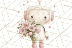Robot Valentine Clipart PNG Futuristic Couple Mechanic Love Product Image 2