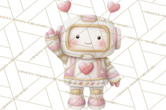 Robot Valentine Clipart PNG Futuristic Couple Mechanic Love Product Image 2