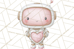 Robot Valentine Clipart PNG Futuristic Couple Mechanic Love Product Image 3