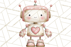Robot Valentine Clipart PNG Futuristic Couple Mechanic Love Product Image 4