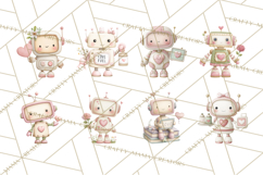 Robot Valentine Clipart PNG Futuristic Couple Mechanic Love Product Image 3