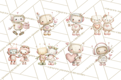 Robot Valentine Clipart PNG Futuristic Couple Mechanic Love Product Image 5