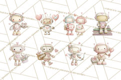 Robot Valentine Clipart PNG Futuristic Couple Mechanic Love Product Image 6