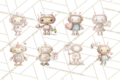 Robot Valentine Clipart PNG Futuristic Couple Mechanic Love Product Image 7
