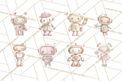 Robot Valentine Clipart PNG Futuristic Couple Mechanic Love Product Image 9
