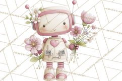Robot Valentine Clipart PNG Futuristic Couple Mechanic Love Product Image 4