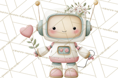 Robot Valentine Clipart PNG Futuristic Couple Mechanic Love Product Image 5