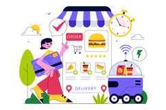 10 Robotic Food Delivery Service Illustration Product Image 4