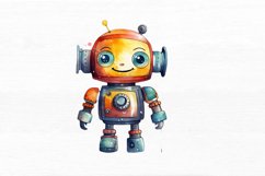 Cute Robots Watercolor Sublimation Clipart Product Image 3