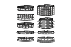 Rock punk bracelets displaying alternative fashion accessori Product Image 1
