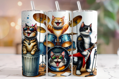 Funny Cats Tumbler Wrap, Cat Mom Tumbler, Cat Tumbler PNG Product Image 1
