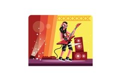 Rock Musician Guitarist Playing Guitar on Stage Product Image 1