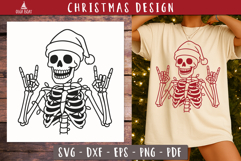 Rock On Skeleton Christmas SVG