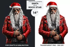 Rock Star Santa claus Christmas PNG Product Image 1