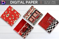 Rockabilly Red Diner Digital Paper Product Image 1