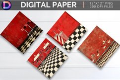 Rockabilly Red Diner Digital Paper Product Image 1