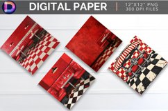 Rockabilly Red Diner Digital Paper Product Image 1