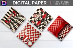 Rockabilly Red Diner Digital Paper Product Image 1