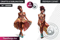 Rockabilly Summer girls Clipart, Beach Girl sublimation PNG Product Image 1