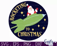 Retro Christmas Svg Mid Century Sign, Rocketing To Christmas Product Image 2