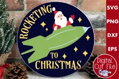Retro Christmas Svg Mid Century Sign, Rocketing To Christmas Product Image 1