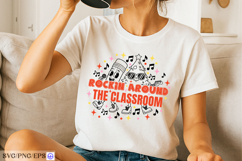 Retro Christmas Teacher Classroom SVG PNG T-shirt Design Product Image 1