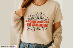 Retro Christmas Teacher Classroom SVG PNG T-shirt Design Product Image 3