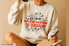 Retro Christmas Teacher Classroom SVG PNG T-shirt Design Product Image 4