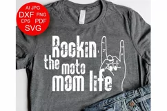 Rockin' the moto mom life Mommy gift Quotes Mothers day art Product Image 2