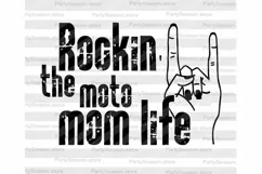 Rockin' the moto mom life Mommy gift Quotes Mothers day art Product Image 1