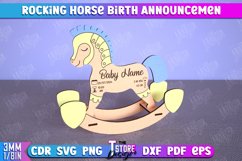 Rocking Horse Birth Announcement Laser Cut Bundle, Metrics Product Image 5