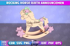 Rocking Horse Birth Announcement Laser Cut Bundle, Metrics Product Image 6