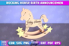 Rocking Horse Birth Announcement Laser Cut Bundle, Metrics Product Image 7