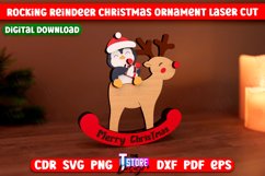Rocking Reindeer Christmas Ornaments Laser Cut Bundle Product Image 3
