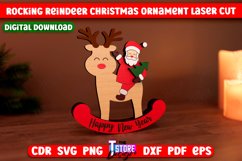 Rocking Reindeer Christmas Ornaments Laser Cut Bundle Product Image 6