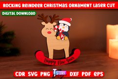 Rocking Reindeer Christmas Ornaments Laser Cut Bundle Product Image 7