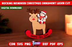 Rocking Reindeer Christmas Ornaments Laser Cut Bundle Product Image 8