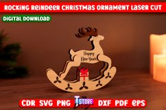 Rocking Reindeer Christmas Ornaments Laser Cut Bundle Product Image 11