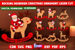 Rocking Reindeer Christmas Ornaments Laser Cut Bundle Product Image 1