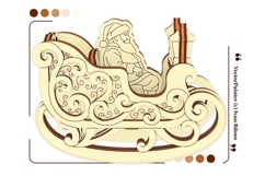 Rocking Sleigh with Santa Claus - Laser Cut File, SVG Plan Product Image 11